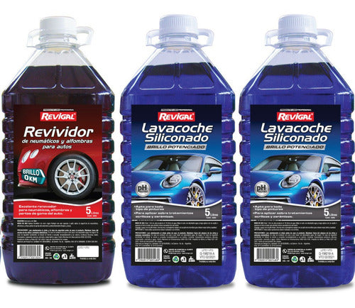 Revigal Blue Enhanced Shine Tire Shampoo - 2 x 5L 0