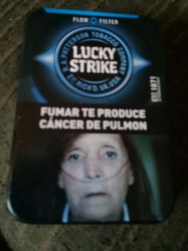 Cigarrera Metal Lucky Strike Azul Muy Buen Estado 0