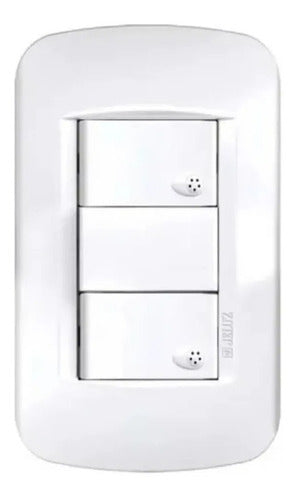 Jeluz Verona Light Switch Set 2 Points + 1 Blank White 1