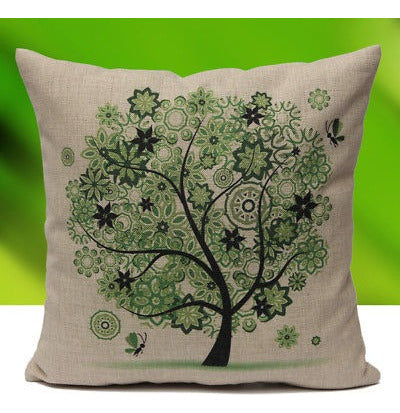 Vida Tree Cotton Linen Waist Thr Decorative Pillow Cover 1