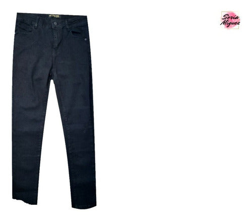 Fluido Jeans Pantalón Vaquero Dama/mujer Negro Slim/strech/chupin Monkey 3