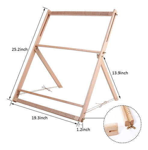 WILLOWDALE Wooden Loom for Beginners, Large Frame 64cm X 49cm 3