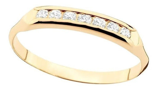 Rommanel Anillo De Oro 18k Laminado Mujer Zircon Compromiso Parejas 0