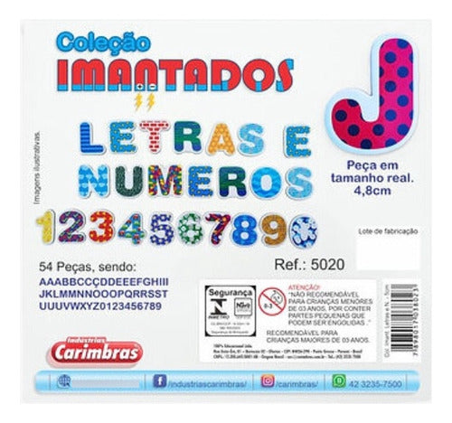 Coleção Imã Geladeira Letras E Números 5 Cm Imãn Infantil 0