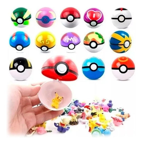 Mvonce 50 Mini Pokebolas + Pokemon with Pikachu Souvenir Regaleria 0