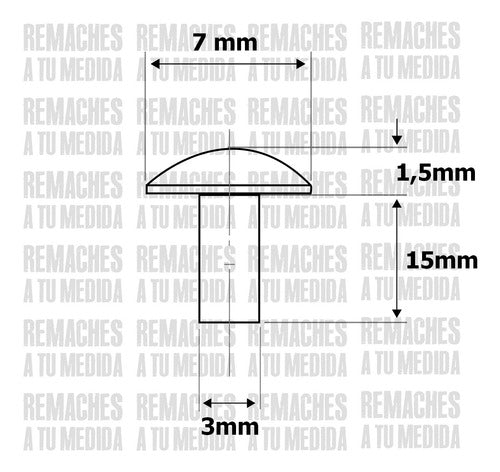 Remache Aluminio Macizo 3 X 15 Mm Golpe Macizo X 200 Unid. 2