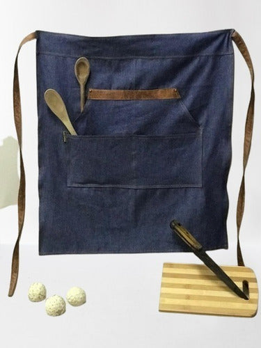 Cotono Delantal Cintura Faldon 70x62cm Jean Master Chef Ecocuero 1