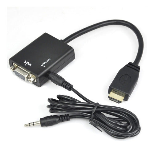 Adaptador Conversor Convertidor Hdmi A Vga Con Audio - Escar 1