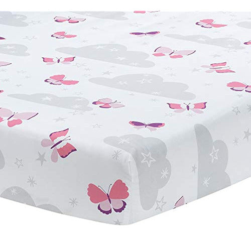 Sábana Bajera Ajustable Para Cuna Bedtime Originals Butterfl 0