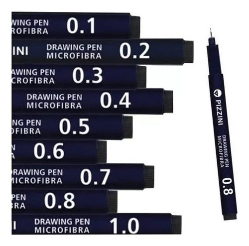 Set of 6 Technical Design Microfiber Tips by Pizzini - Choice of Sizes 1