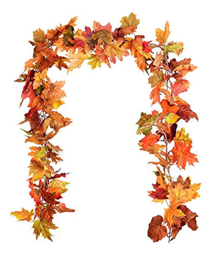 Dearhouse 2 Pack Fall Garland Maple Leaf, 5.9ft / Piece Hang 0