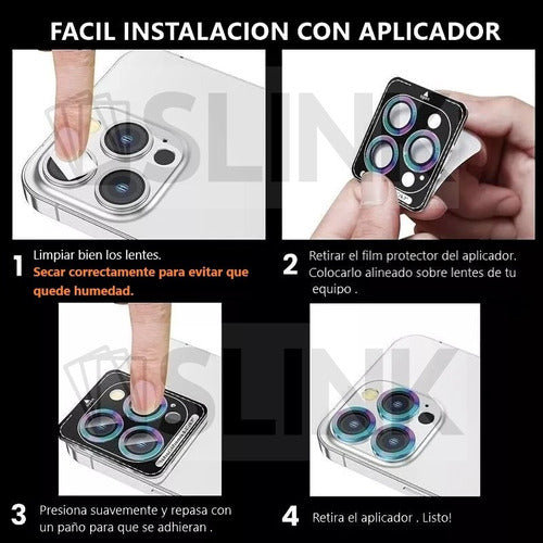 LITO Protector Camara Brillos Arco Iris Para iPhone 15 Pro Max 1