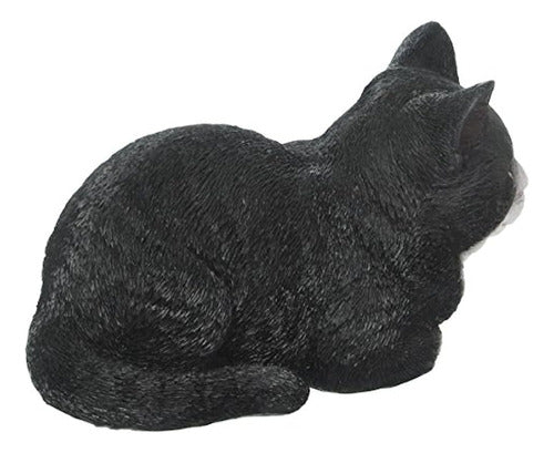 Hi-Line Gift Ltd Estatua De Gato Durmiente, Negro / Blanco 1