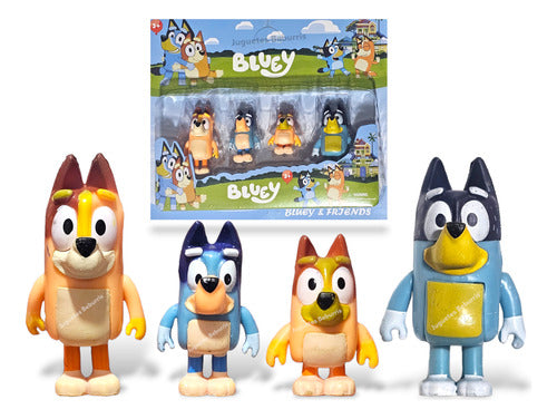 Juguetes Beburris Excelente Blíster De 4 Muñecos Bluey Perritos X4 0