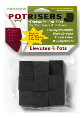 Potrisers PR16 Invisible Pot Risers - Black, 16-Pack 0