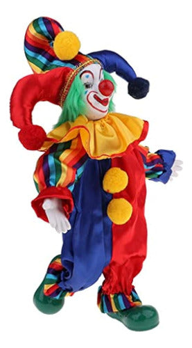 Prettyia Smiling Porcelain Clown Doll 0