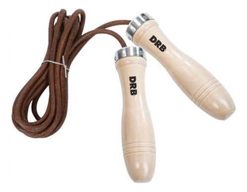 Sportcom Leather Jump Rope - Aerobic Exercise and Training Accessory 0