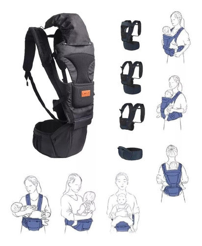 Love Baby Carrier Hip Seat 15kg Lumbar Support Hooded Seat Belt 0