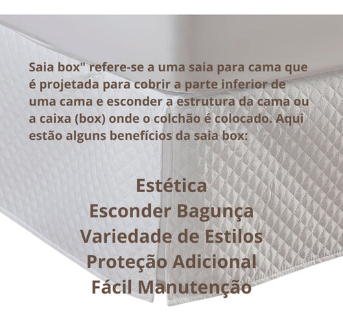 Saia Para Cama Box Queen 233x226 Matelada Costura Reforçada 1