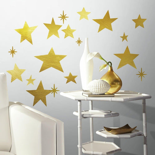 RoomMates Vinilo Decorativo Pared Estrellas Doradas 0