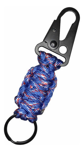 Makrame Uy Tactical Paracord Keychain with Carabiner and Metal Ring 0