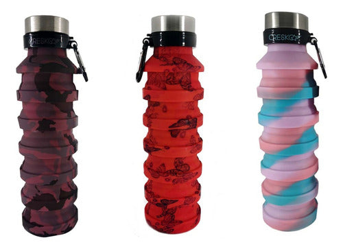 Cresko Silicone Foldable Sports Bottle with Screw Cap 500 Ml 1