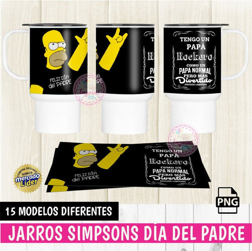 Imprimi Kits Plantillas Jarros Simpsons Día Del Padre Homero Sublimar 1