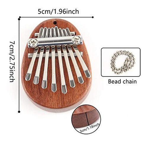 Aiex 8 Teclas Mini Kalimba Pulgar Piano Con Cordón Bolsillo 1