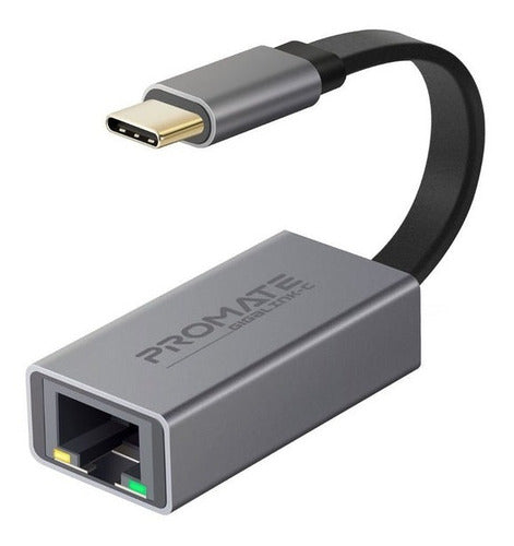 Promate Gigalink-c.grey Hub Adaptador Usb-c A Rj45 1000mbps 0