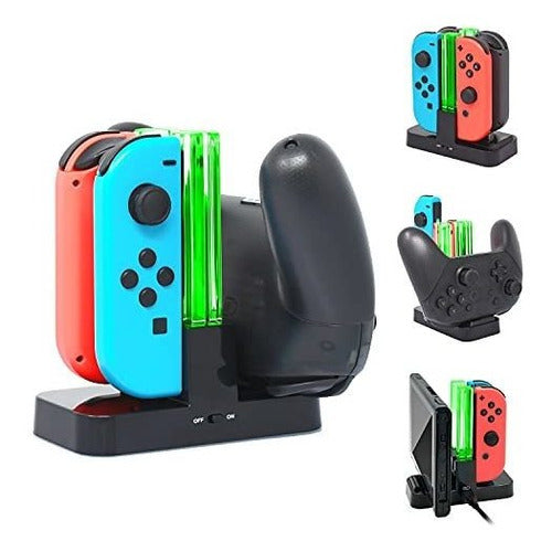 Charging Dock Station for Pro Controller/Joy-Cons by Fyoung - Black 0