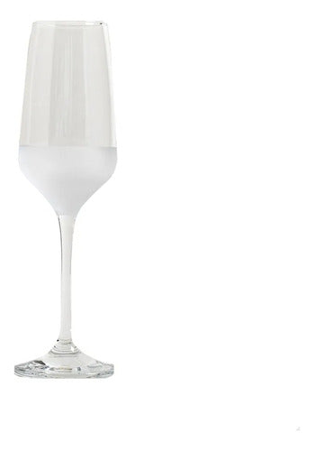 Set of 6 Mersin Frosted Base Champagne Glasses - 195ml 1