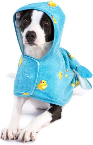 Barkbox Premium Absorbent Hooded Dog Bathrobe Towel - Quick Drying Pet Towel For Bath & Beach Trips - Luxurious & Soft Bathrobe Towel For Dogs Of All Breeds - Rubber Duck - Medium 0