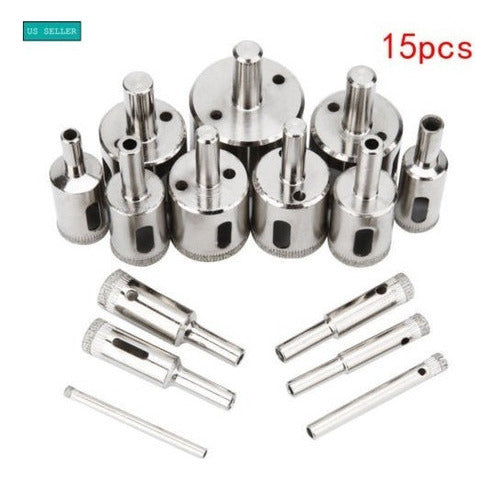 15P Diamond Hole Saw Set for Glass, Ceramic, Mosaic, and Porcelain 3