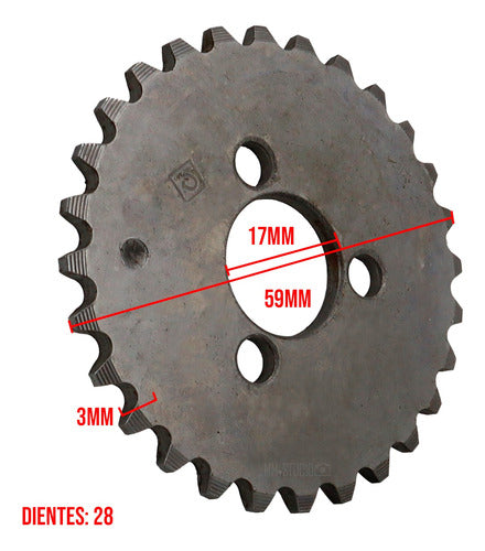 R-TW Engranaje Arbol De Leva Jincheng 70 17 X 59 X 3 28t 1