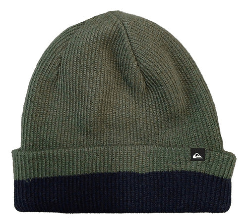 Quiksilver Military Green Performer Color Block Wool Beanie 0