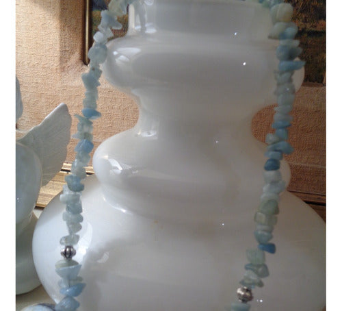 Aguamarina Semi-Precious Stone and Silver Imported Necklace 4