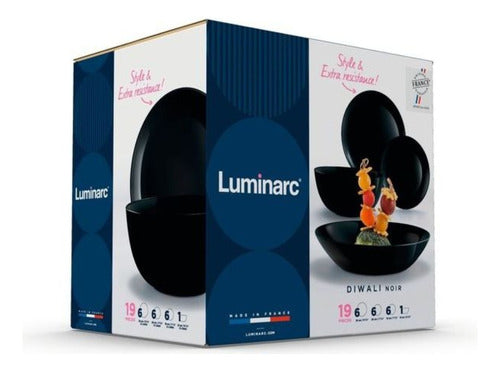 Luminarc Set Vajilla 19pzas Diwali Noir 0