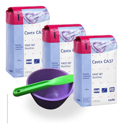 3 Cavex Alginate CA37 + 1 Spatula and Silicon Mixing Cup 0