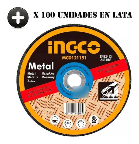 Set 10 Latas Total 100 Discos 1.2m Corte Metal Amoladora 4½ 0