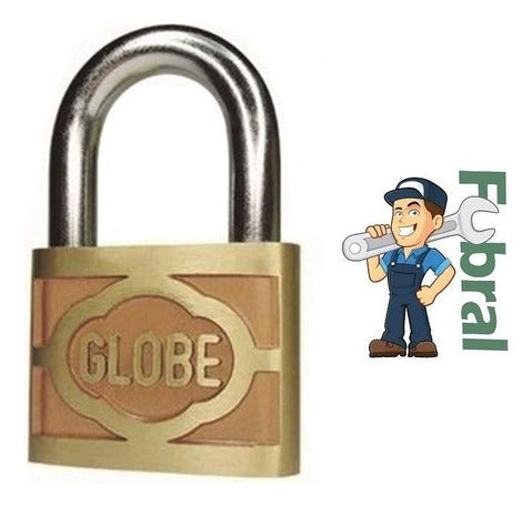 Globe 60mm Bronze Padlock Repujado - Sold by the Dozen - Fubral 1