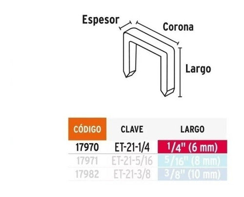 Truper Grapas Grampas Para Engrapadora 17970 6mm X 1000 Un 3