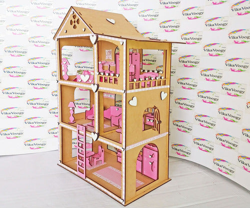 Casita Vika Voogy Dollhouse with Assembled Furniture 1 2