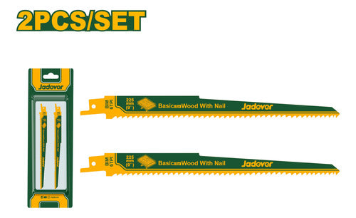 Jadever Sabel Saw Blades for Wood Pack of 2 225mm 1