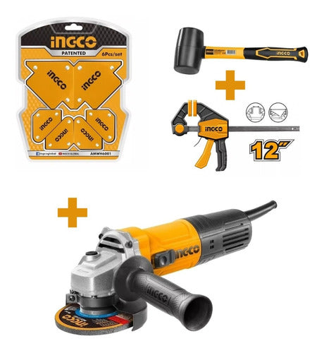 Ingco Kit Grinder + Clamp + Planter and Magnetic Squares 0