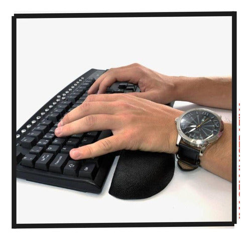 Apoio Pulso Ergonômico Preto Para Teclado Espuma Macio 1