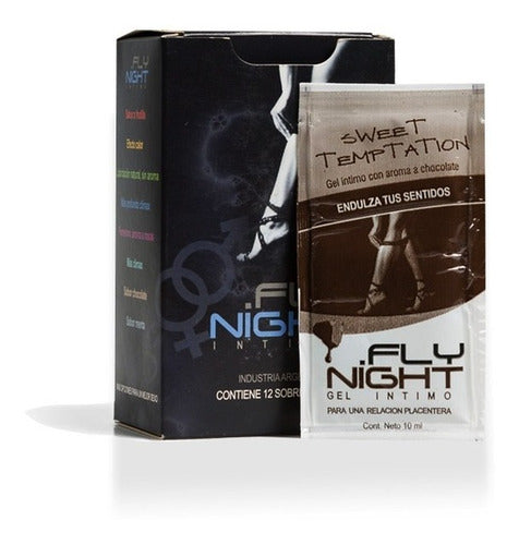 Fly Night Chocolate Intimate Gel Lubricant X12 Sachets 10cc 1