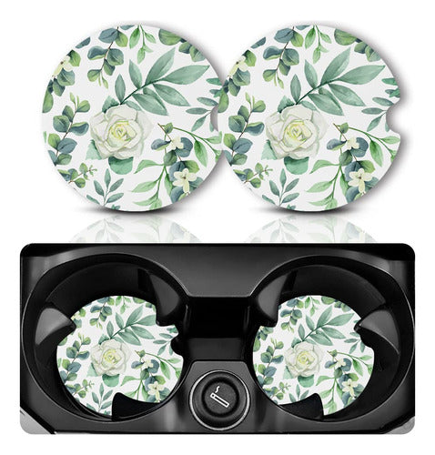 Yonlevres Car Coasters for Cup Holders, 2 Pieces 0