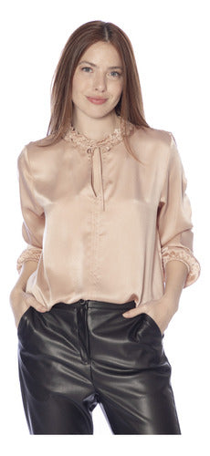 Sueded Silk Blouse Lorenza Woman Asterisk 9