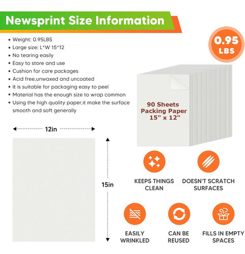 Donyang Paper for Moving and Gifts, White, 38cm X 30cm, 90 Sheets 1