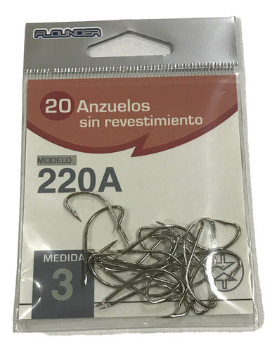 Pack of 10 Flounder 220 A Hooks N°1, 2, 3, 4, 5 for Pejerrey 5